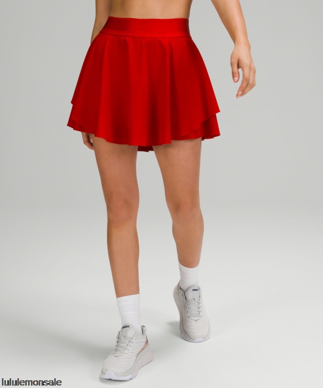 Lululemon Damen DELULU414 | Court Rival Hochhausrock Lang Dunkelrot